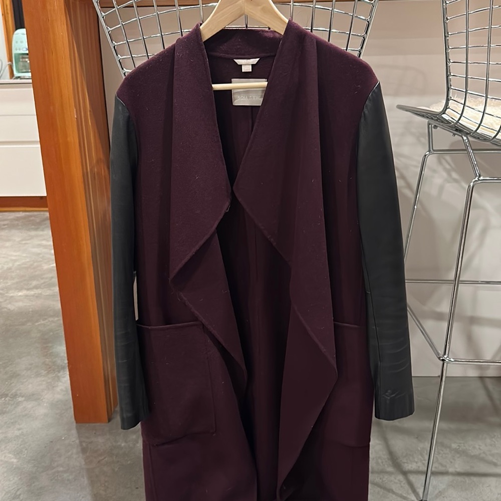 COPY - Soia kyo wool jacket with leather sleeve size medium